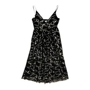 NWT Avantlook Black Gold Cami Midi Dress Size S
